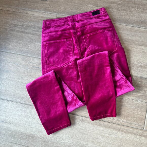 PAIGE Margot Ankle High Rise Pink Velvet Skinny Jeans Size 26 - Picture 10 of 10